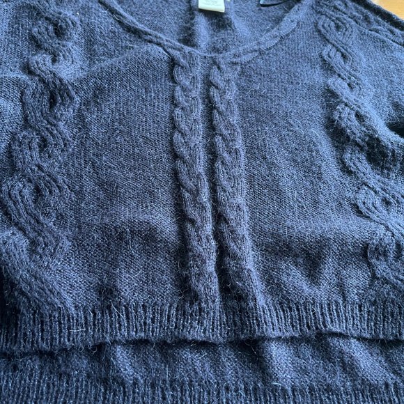 Kenar Mohair Blend Drop Shoulder V-Neck Sweater - Picture 8 of 8